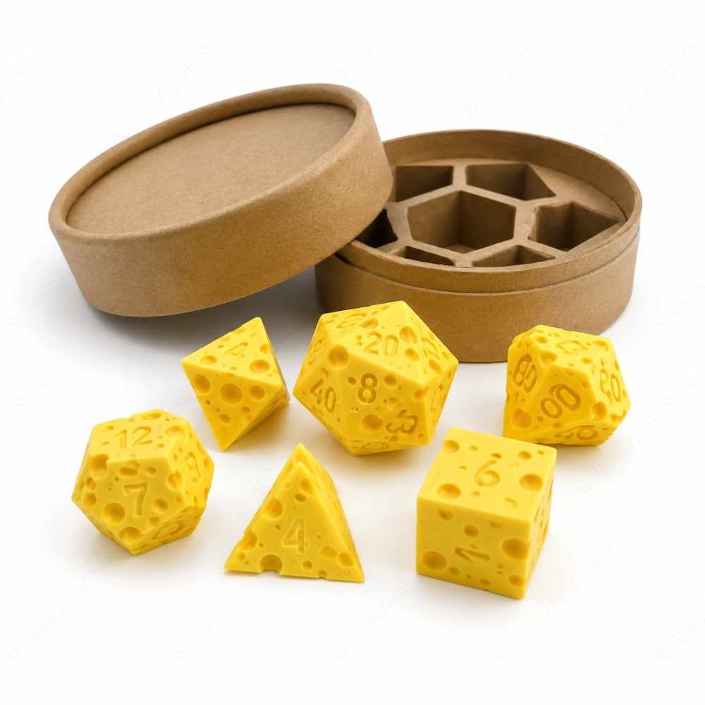 Party Games At Christmas - 3D Printed Cheese Dice Set with