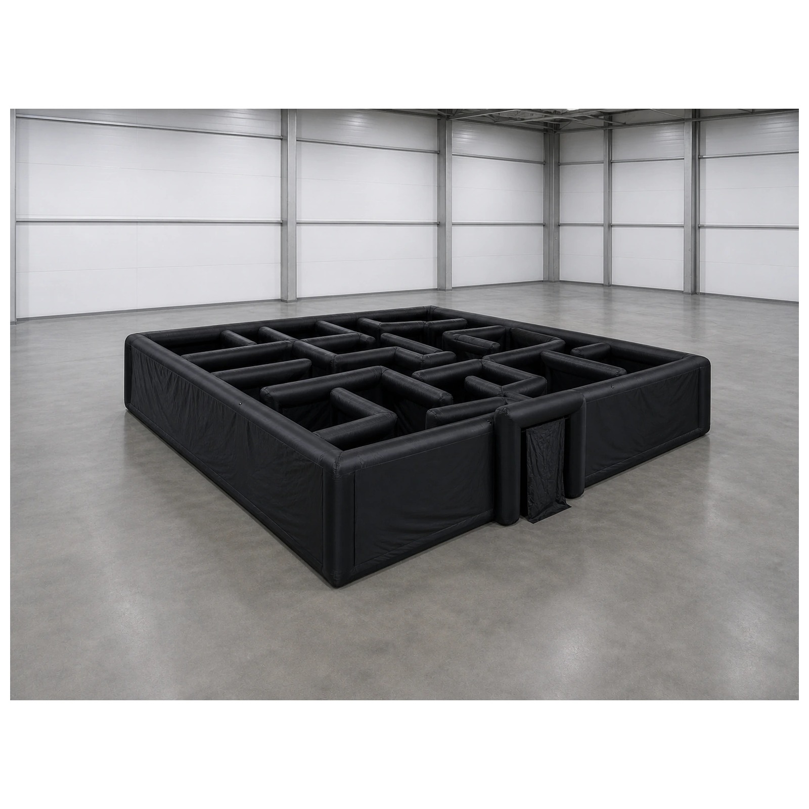 Party Games Kids And Adults - Large Plain Black Inflatable Maze 12X12m