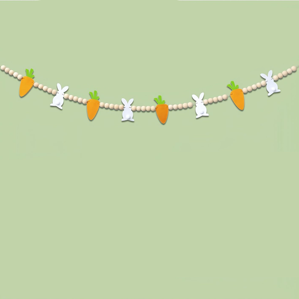 Party Games Egg - Bunny rabbit Carrot Garland happy Easter