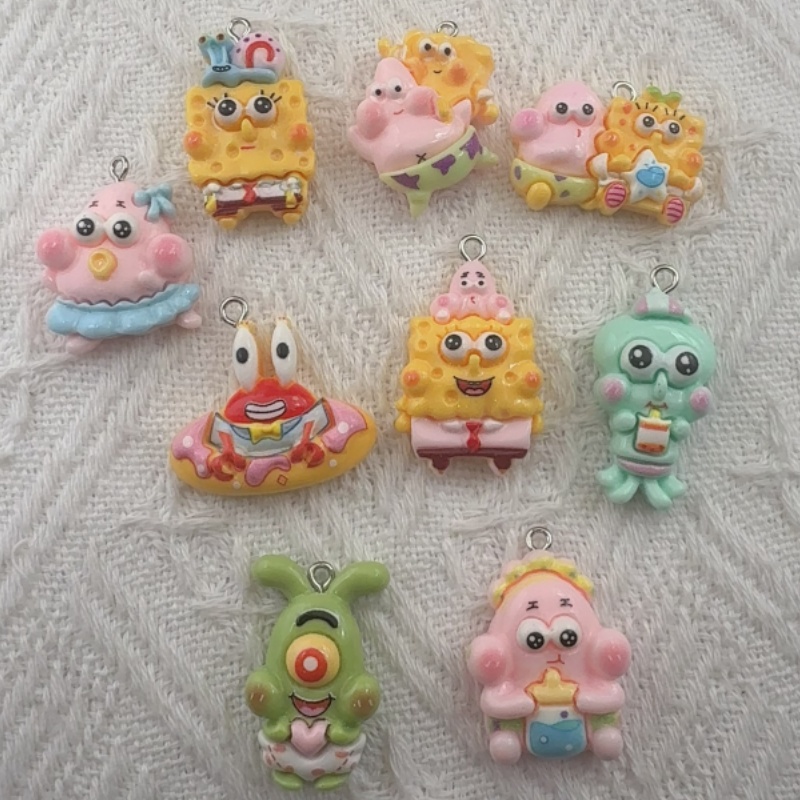 Party Games Ideas - 10pcs cartoon resin pendant, DIY jewelry