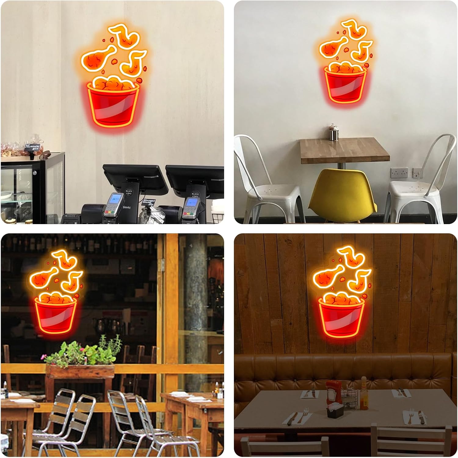 Fried Chicken Neon Sign USB Di - Party Games Shop ulasan dan harga