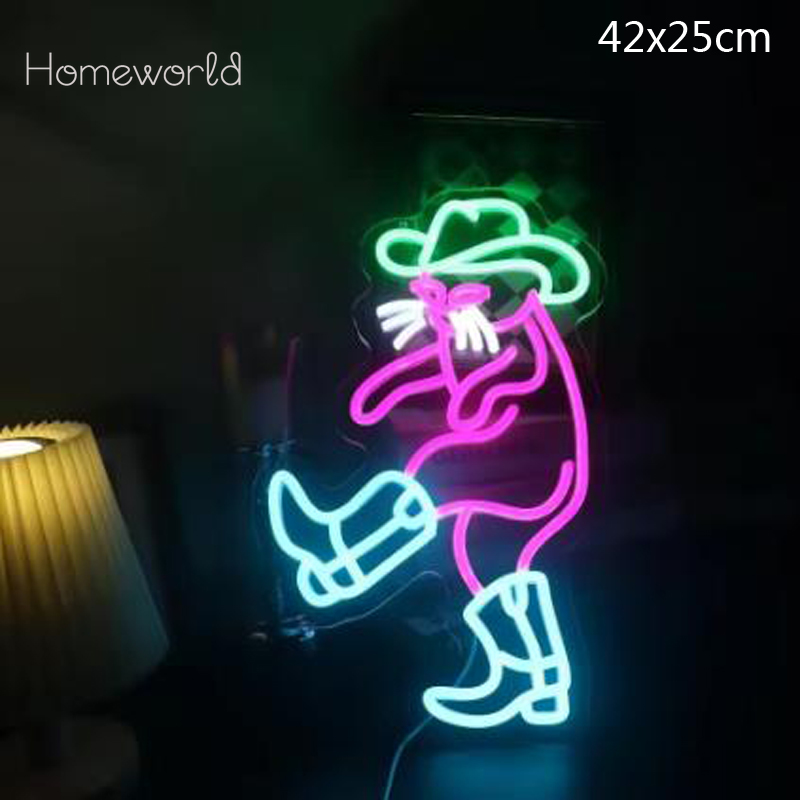 Cowboy Cat Neon Light Sign Dim - Party Games Shop ulasan dan harga