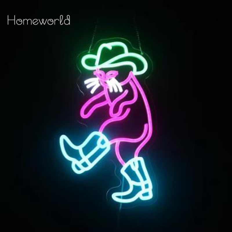 Cowboy Cat Neon Light Sign Dim - Party Games Shop ulasan dan harga