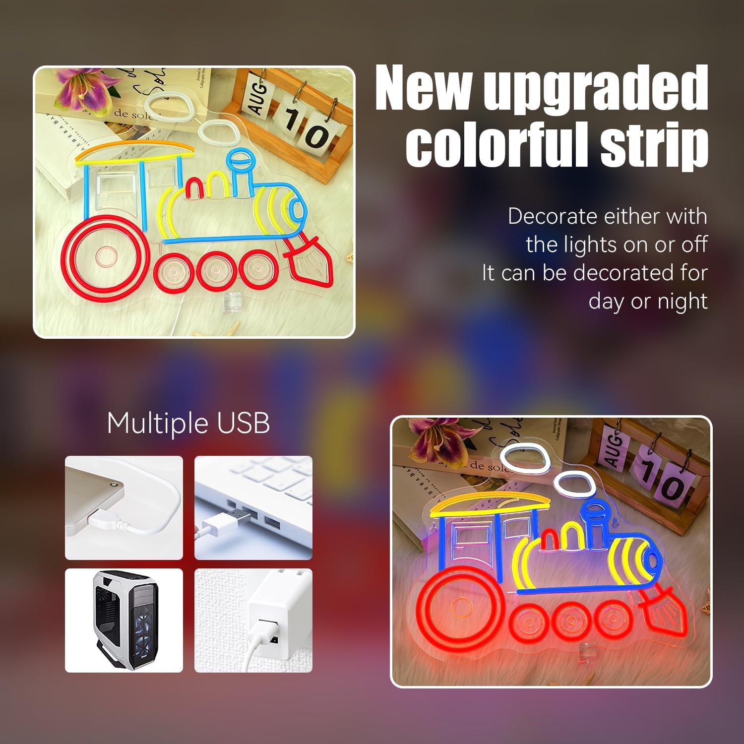 Train Neon Sign Locomotive Led - Party Games Shop ulasan dan harga