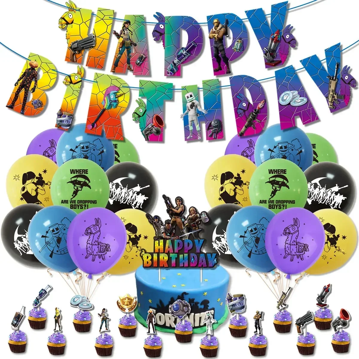 Hot Game Fortnite Theme DIY Ba - Party Games Adult Birthday ulasan dan harga
