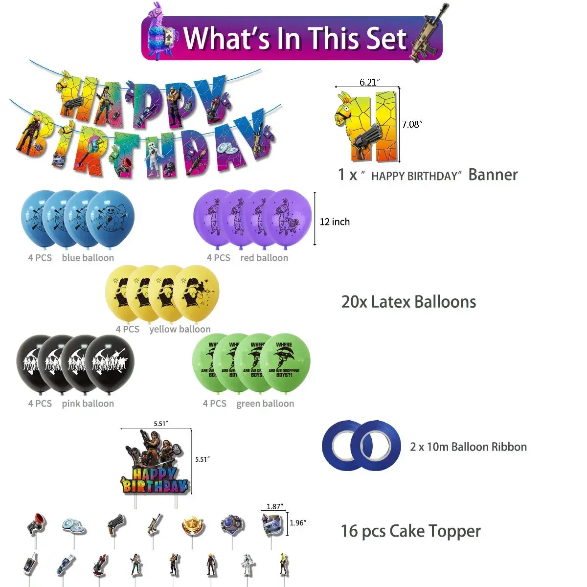 Hot Game Fortnite Theme DIY Ba - Party Games Adult Birthday ulasan dan harga