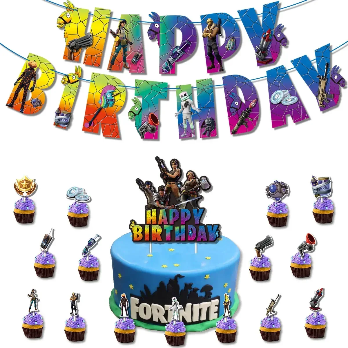 Hot Game Fortnite Theme DIY Ba - Party Games Adult Birthday ulasan dan harga