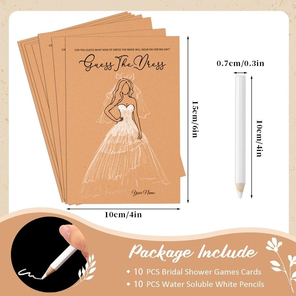 10Pcs Guess The Dress Bridal S - Party Games Bridal Shower ulasan dan harga