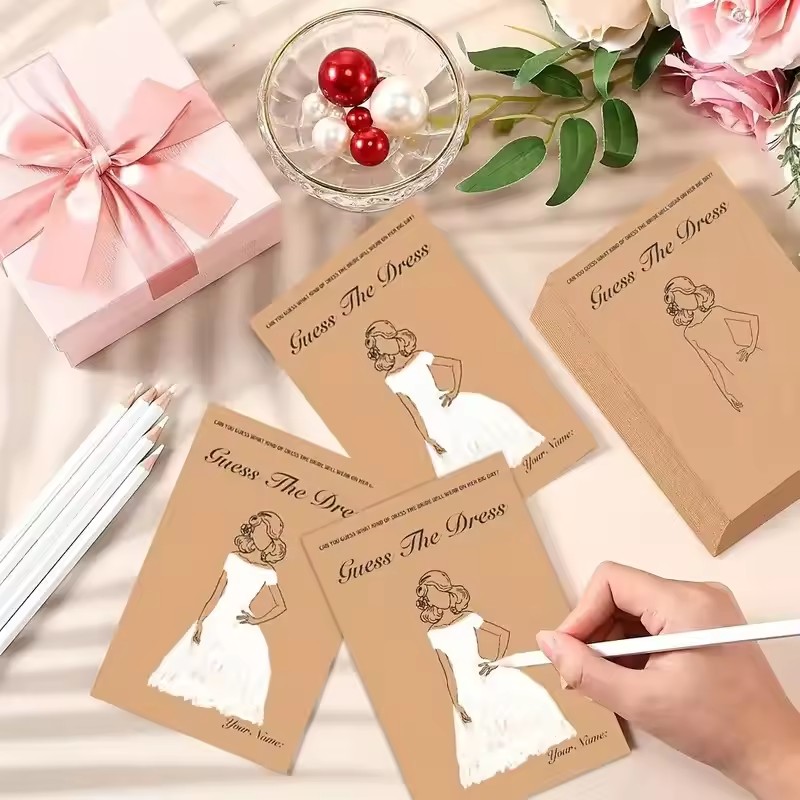 10/20Sets Guess Wedding Dress  - Party Games Bridal Shower ulasan dan harga