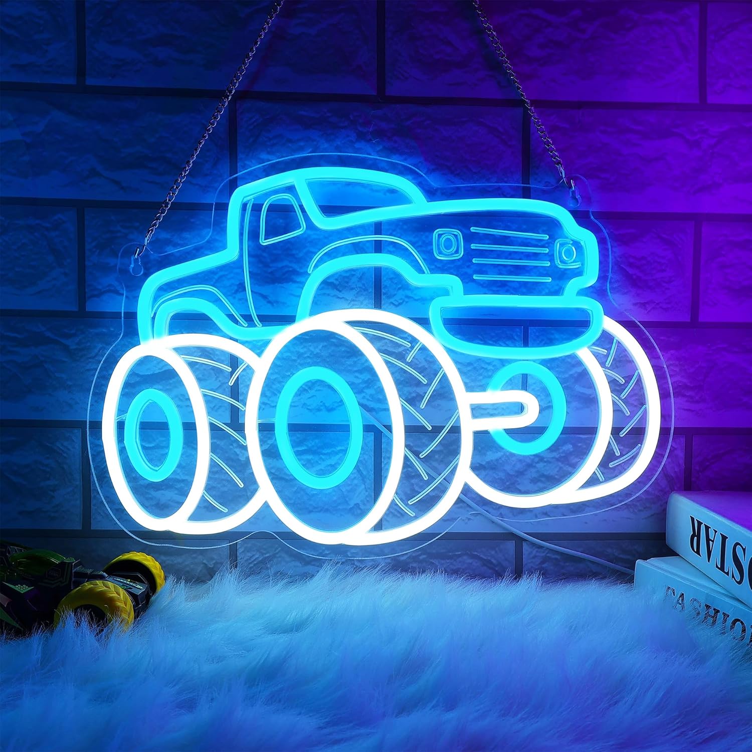 Truck Neon Sign USB Dimmable L - Party Games Shop ulasan dan harga