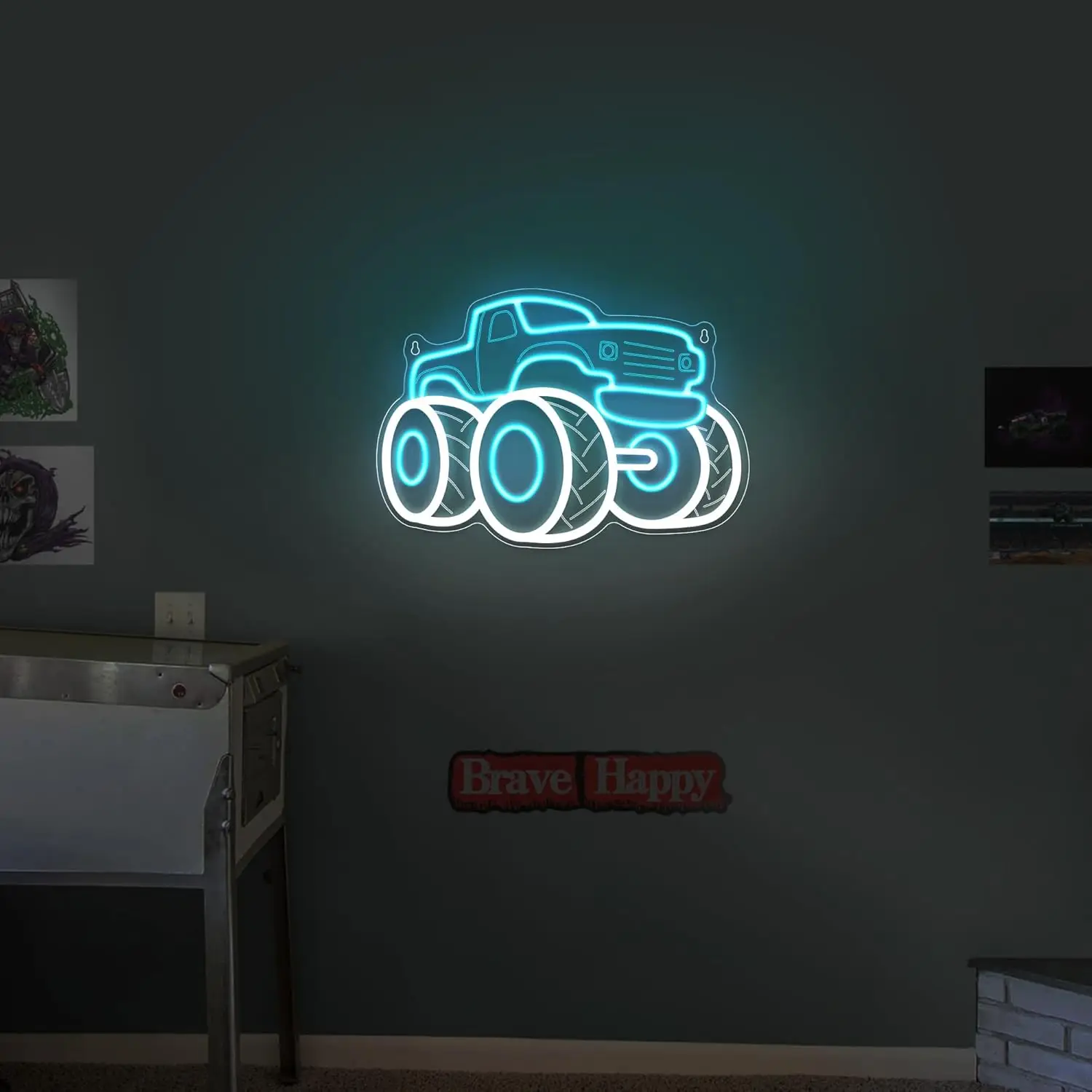 Truck Neon Sign USB Dimmable L - Party Games Shop ulasan dan harga