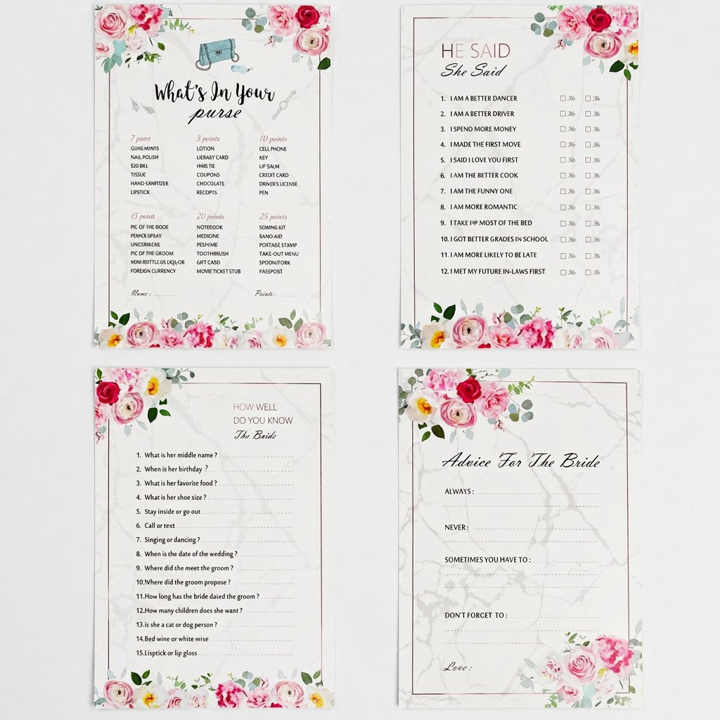 Bridal Shower Game Cards Set,  - Party Games Bridal Shower ulasan dan harga