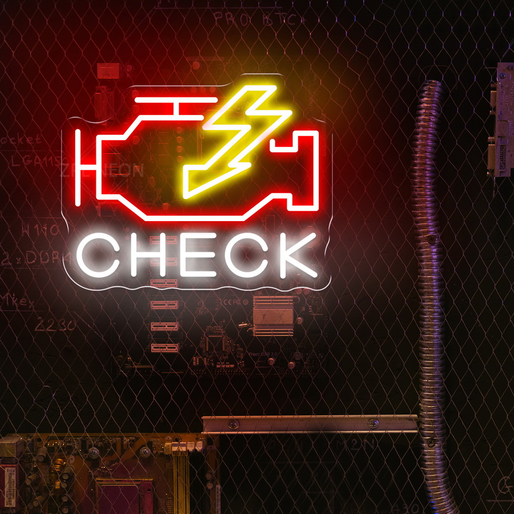 Check Engine Neon Sign Led Lig - Party Games Shop ulasan dan harga