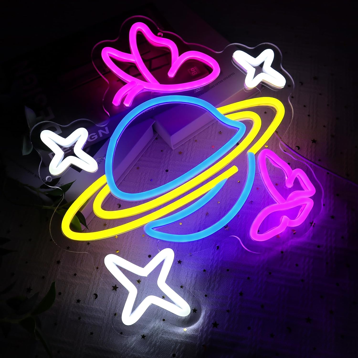 Planet Butterfly Star Neon Sig - Party Games Shop ulasan dan harga