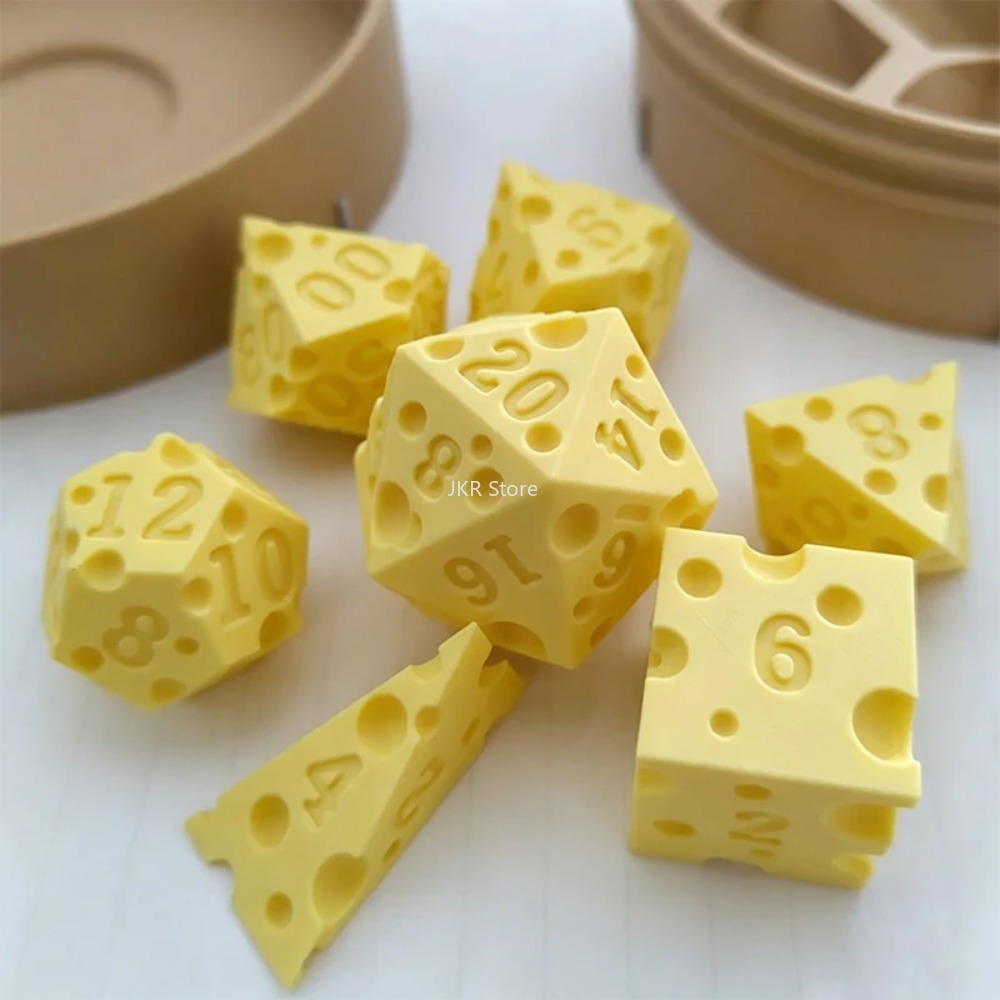 3D Printed Cheese Dice Set wit - Party Games At Christmas ulasan dan harga