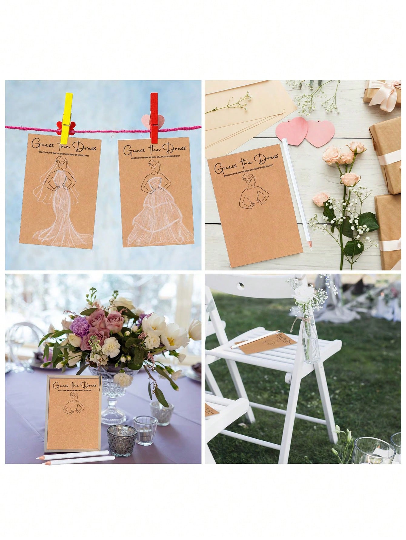 20/40pcs Dress Guessing Bridal - Party Games Bridal Shower ulasan dan harga