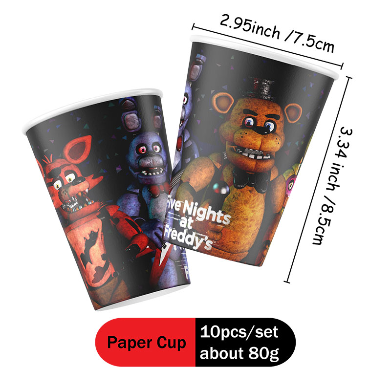 FNAF Themed Paper Plate Cups C - Party Games At Christmas ulasan dan harga