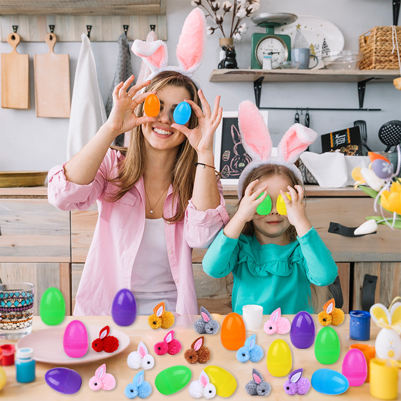 24Pcs Cute Easter Egg with Rab - Party Games Egg ulasan dan harga