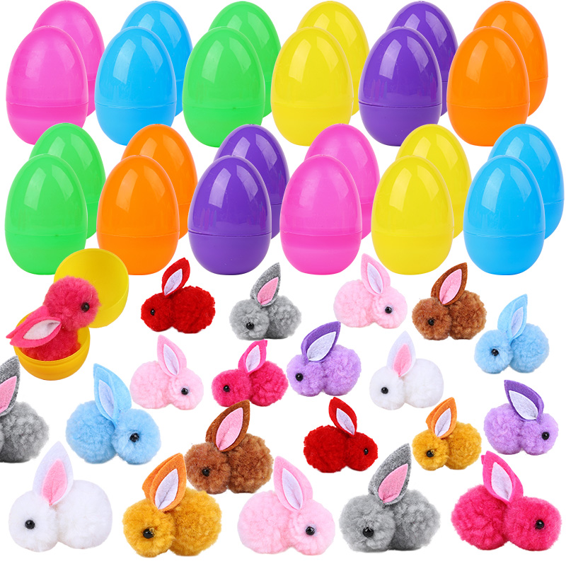 24Pcs Cute Easter Egg with Rab - Party Games Egg ulasan dan harga
